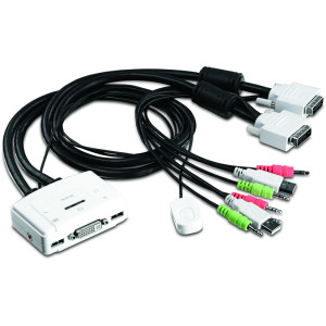 TRENDnet TK-214i 2-Port Desktop KVM Switch, 1920 x 1200 resolution, DVI and USB, Plug & Play